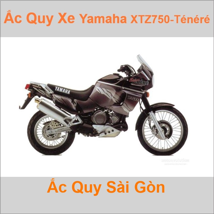 Bình ắc quy cho xe moto Yamaha XTZ 750 Tenere 749cc có công suất tầm 14Ah (10h) với các mã bình ắc quy phổ biến như YB14L-BS