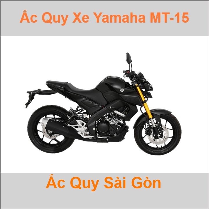 Bình ắc quy cho xe moto Yamaha MT-15 155cc có công suất tầm 5Ah, 6Ah (10h) với các mã bình ắc quy phổ biến như YTX5L-BS, TTZ7SL