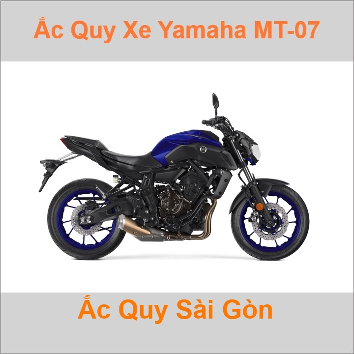 Bình ắc quy cho xe moto Yamaha MT-07 689cc có công suất tầm 8.6Ah (10h) với các mã bình ắc quy phổ biến như TTZ10S ... 
