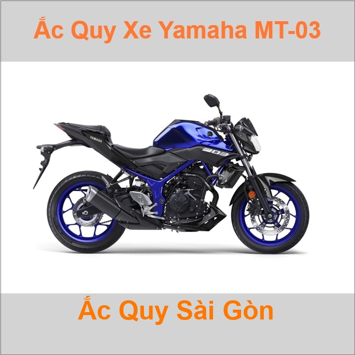 Bình ắc quy cho xe moto Yamaha MT-03 321cc có công suất tầm 8.6Ah (10h) với các mã bình ắc quy phổ biến như TTZ10S ... 