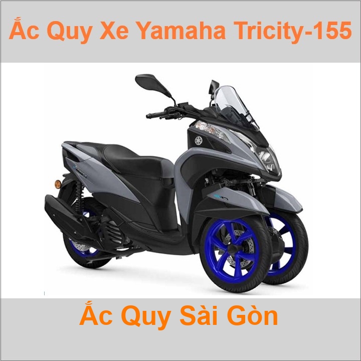 Bình ắc quy cho xe moto Yamaha Tricity 155 155cc có công suất tầm 5Ah, 6Ah (10h) với các mã bình ắc quy phổ biến như YTX5L-BS, TTZ7SL, YTZ7S