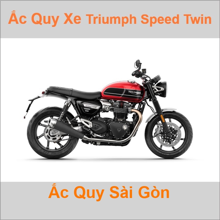 Bình ắc quy cho xe moto Triumph Speed Twin 1200 1198cc có công suất tầm 8Ah, 9Ah (10h) với các mã bình ắc quy phổ biến như YTX9-BS