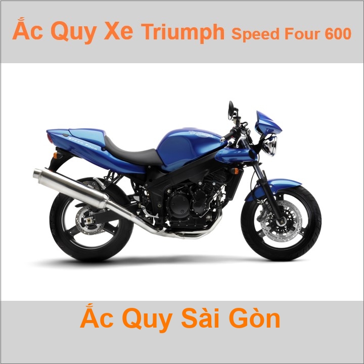 Bình ắc quy cho xe moto Triumph Speed Four 600 1198cc có công suất tầm 8Ah, 9Ah (10h) với các mã bình ắc quy phổ biến như YTX9-BS