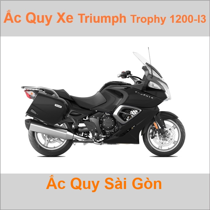 Bình ắc quy cho xe moto Triumph Trophy 1200-I3 1215cccó công suất tầm 18Ah (10h) với các mã bình ắc quy phổ biến như YTX20L-BS, YT20-4 