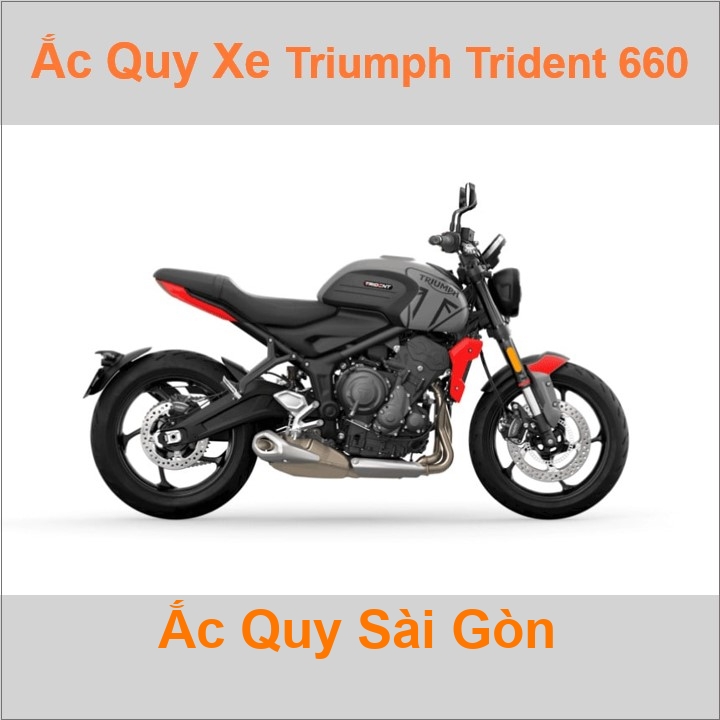 Bình ắc quy cho xe moto Triumph Trident 660 660cc có công suất tầm 8.6Ah (10h) với các mã bình ắc quy phổ biến như TTZ10S, YTZ10S 