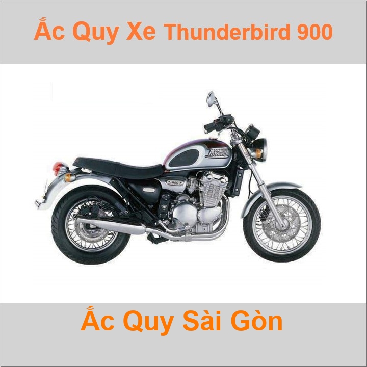 Bình ắc quy cho xe moto Triumph Thunderbird 900 885cc có công suất tầm 14Ah (10h) với các mã bình ắc quy phổ biến như YB14L-BS