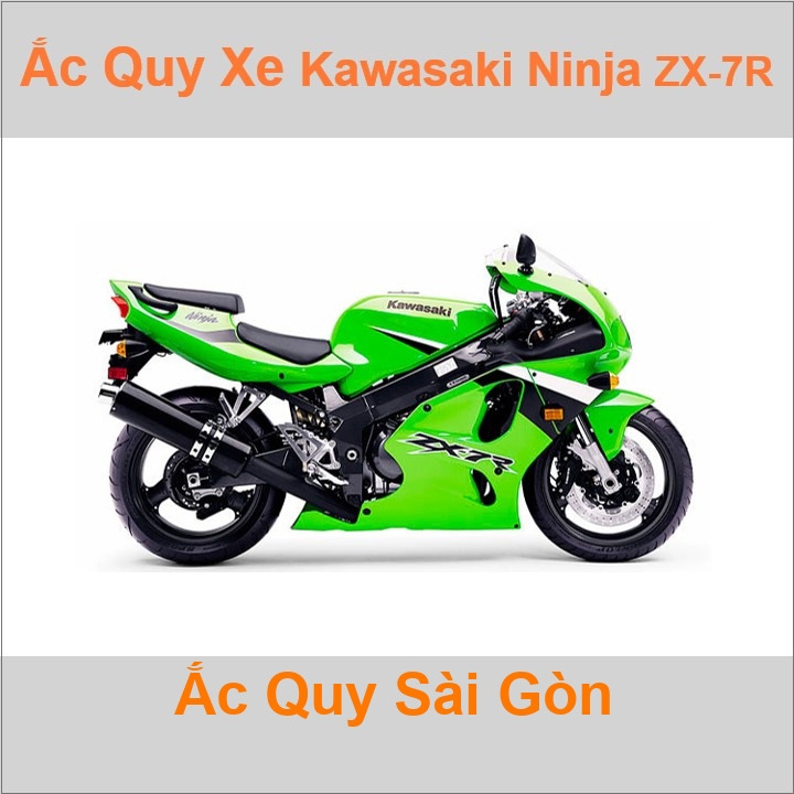 Bình ắc quy cho xe moto Kawasaki Ninja ZX7R / ZXR750 748cc có công suất tầm 8Ah, 9Ah (10h) với các mã bình ắc quy phổ biến như YTX9-BS
