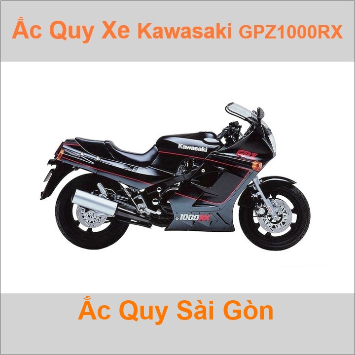 Bình ắc quy cho xe moto Kawasaki Ninja 1000R/ GPZ1000RX 997cc có công suất tầm 14Ah (10h) với các mã bình ắc quy phổ biến như YB14L-BS