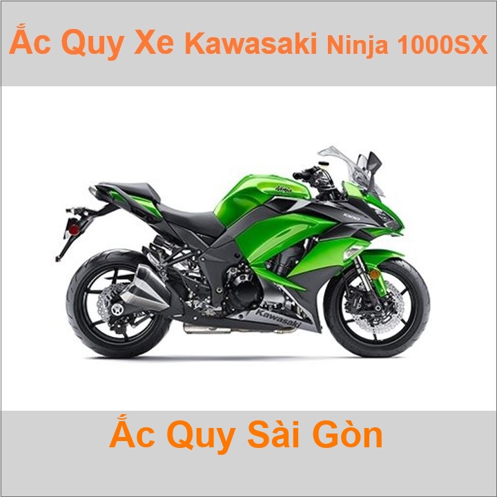 Bình ắc quy cho xe moto Kawasaki Ninja 1000 SX 1043cc có công suất tầm 8Ah, 9Ah (10h) với các mã bình ắc quy phổ biến như YTX9-BS