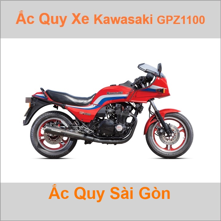 Bình ắc quy cho xe moto Kawasaki GPz1100 / ZX1100 1098cc có công suất tầm 18Ah (10h) với các mã bình ắc quy phổ biến như YTX20L-BS, YT20L-4