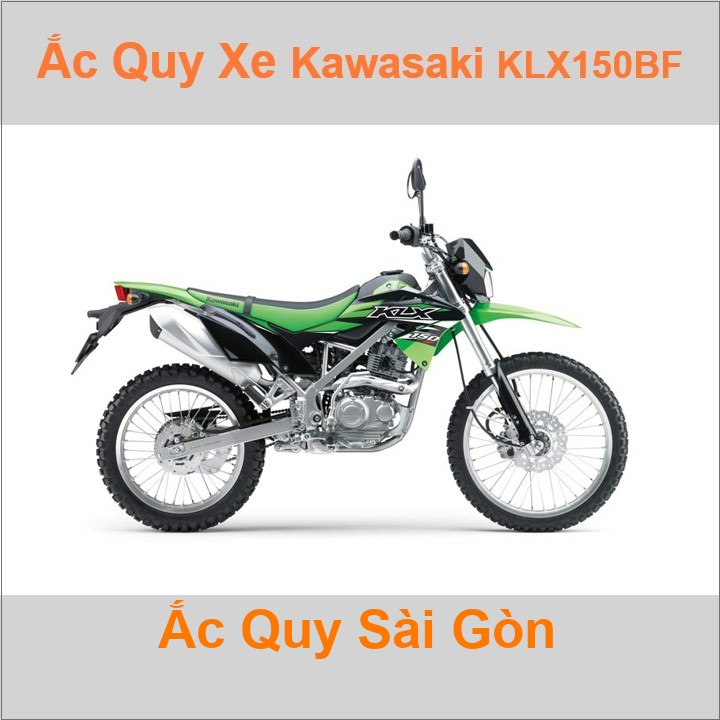 Bình ắc quy cho xe moto Kawasaki KLX150 144cc có công suất tầm 7Ah (10h) với các mã bình ắc quy như YTX7L-BS, TTZ8V