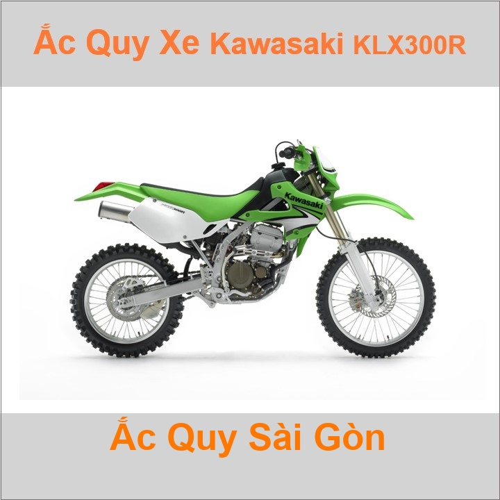 Bình ắc quy cho xe moto Kawasaki KLX300R 292cc có công suất tầm 7Ah (10h) với các mã bình ắc quy như YTX7L-BS, TTZ8V