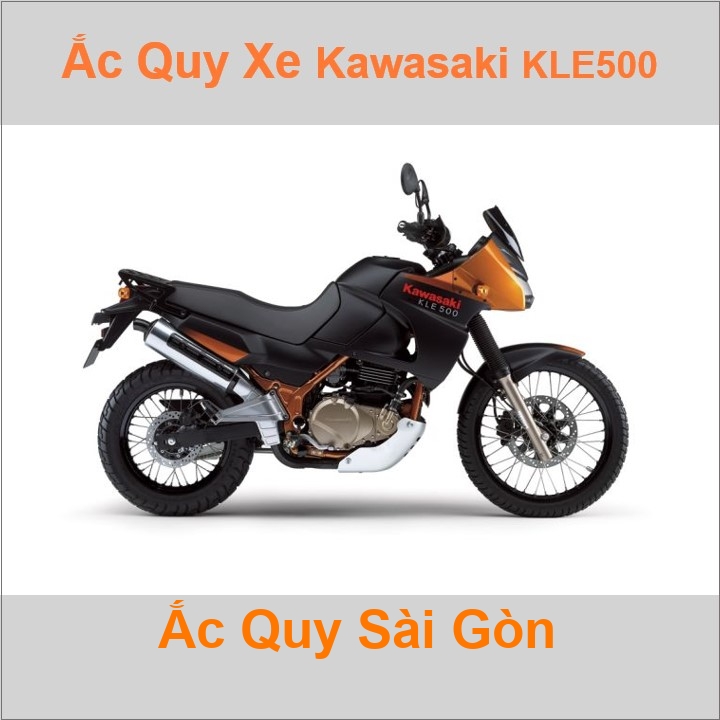 Bình ắc quy cho xe moto Kawasaki KLE500 498cc có công suất tầm 10Ah, 12Ah (10h) với các mã bình ắc quy phổ biến như YTX12-BS