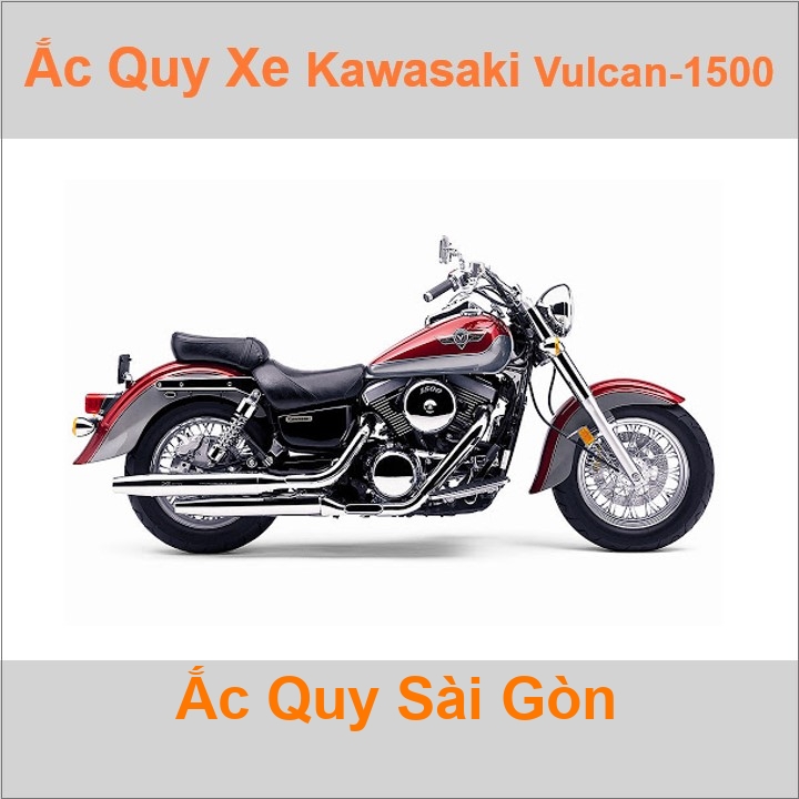 Bình ắc quy cho xe moto Kawasaki Vulcan-1500 1470cc có công suất tầm 14Ah (10h) với các mã bình ắc quy phổ biến như YTX16-BS