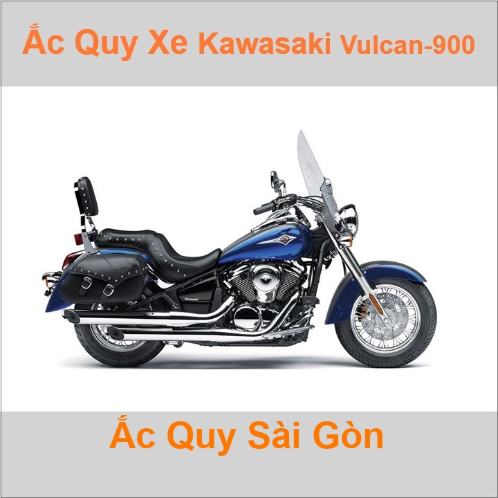 Bình ắc quy cho xe moto Kawasaki Vuncan-900 903cc có công suất tầm 10Ah, 12Ah (10h) với các mã bình ắc quy phổ biến như YTX12-BS