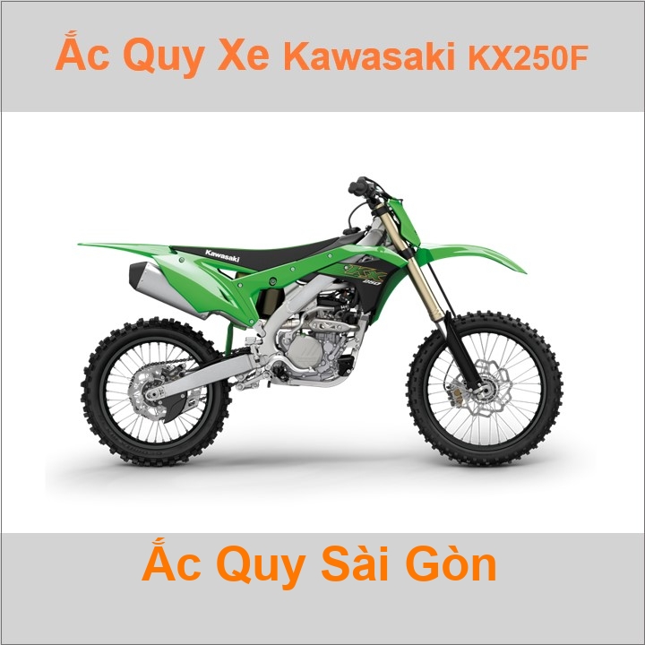 Bình ắc quy cho xe moto Kawasaki KX250F 249cc có công suất tầm 3.5Ah, 5Ah (10h) với các mã bình ắc quy phổ biến như YTX4L-BS, YTZ5S