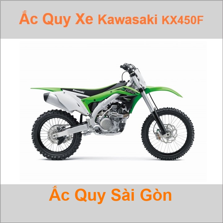 Bình ắc quy cho xe moto Kawasaki KX450F 449cc có công suất tầm 5Ah, 6Ah (10h) với các mã bình ắc quy phổ biến như YTX5L-BS, TTZ7SL