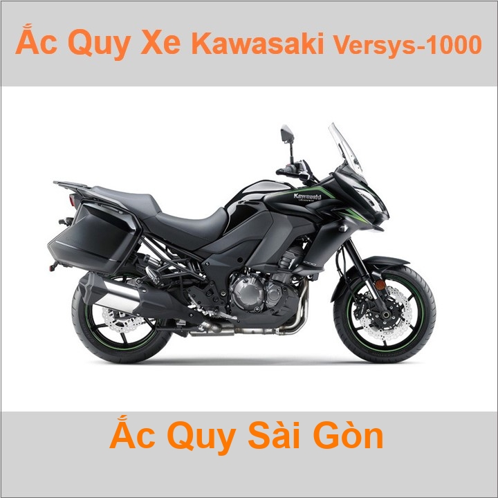 Bình ắc quy cho xe moto Kawasaki Versys 1000 1043cc có công suất tầm 8Ah, 9Ah (10h) với các mã bình ắc quy phổ biến như YTX9-BS