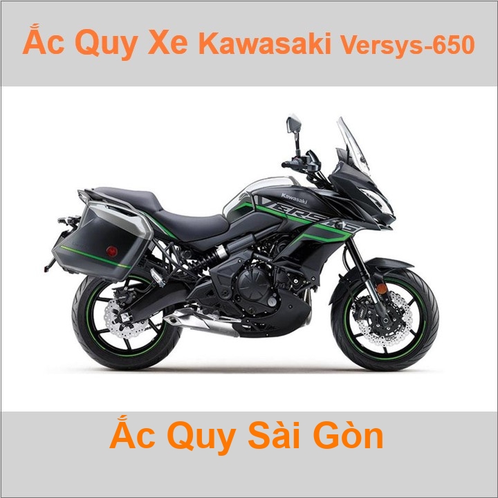 Bình ắc quy cho xe moto Kawasaki Versys-650 649cc có công suất tầm 8Ah, 9Ah (10h) với các mã bình ắc quy phổ biến như YTX9-BS