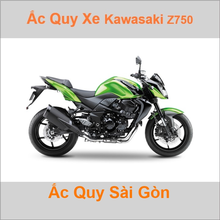 Bình ắc quy cho xe moto Kawasaki Z-750/R 399cc có công suất tầm 8Ah, 9Ah (10h) với các mã bình ắc quy phổ biến như YTX9-BS