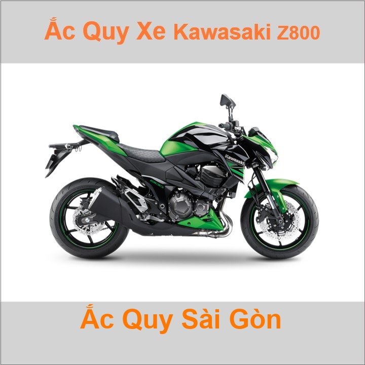 Bình ắc quy cho xe moto Kawasaki Z-800 806cc có công suất tầm 8Ah, 9Ah (10h) với các mã bình ắc quy phổ biến như YTX9-BS 