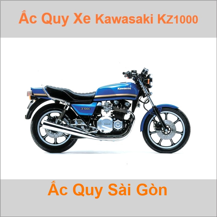 Bình ắc quy cho xe moto Kawasaki Kz1000R / Z1000 1015cc/ 998cc có công suất tầm 14Ah (10h) với các mã bình ắc quy phổ biến như YB14L-BS