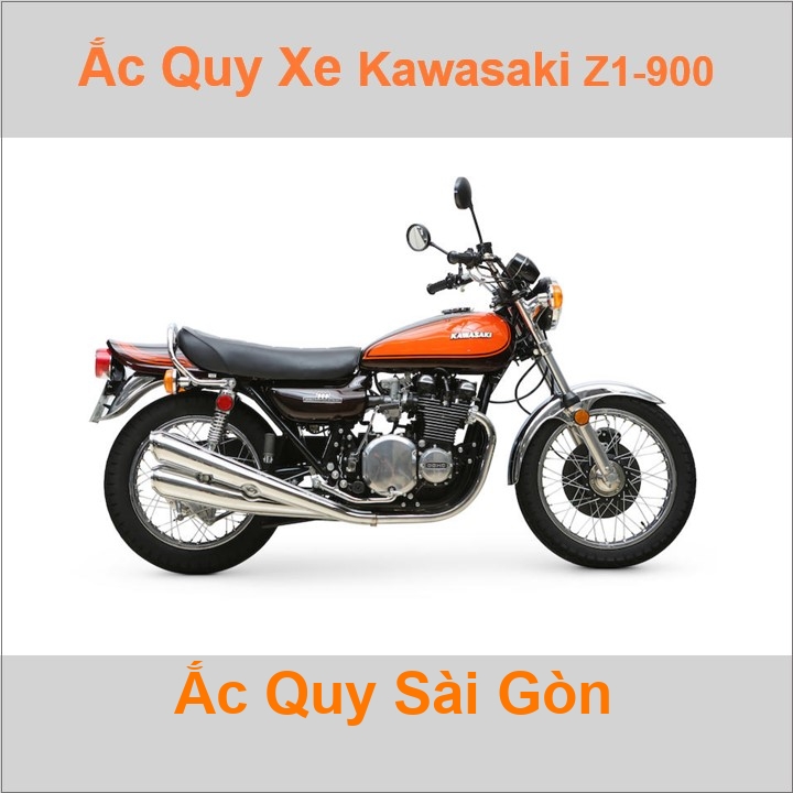 Bình ắc quy cho xe moto Kawasaki Kz900 / Z1-900/ Z900 903cc có công suất tầm 14Ah (10h) với các mã bình ắc quy phổ biến như YB14L-BS