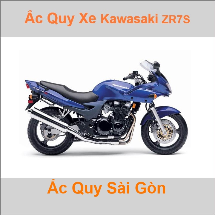 Bình ắc quy cho xe moto Kawasaki ZR-7S 738cc có công suất tầm 10Ah, 12Ah (10h) với các mã bình ắc quy phổ biến như YTX12-BS