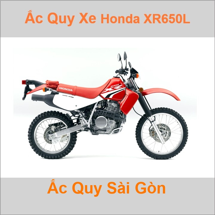 Bình acquy moto cho xe cào cào Honda XR 650L 649cc có công suất tầm 8Ah, 9Ah (10h) với các mã bình ắc quy phổ biến như YTX9-BS