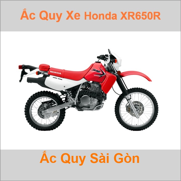Bình acquy moto cho xe cào cào Honda XR 650R 649cc có công suất tầm 8Ah, 9Ah (10h) với các mã bình ắc quy phổ biến như YTX9-BS 