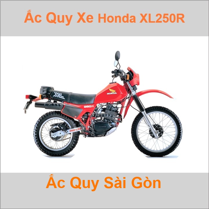 Bình acquy moto cho xe cào cào Honda XL250R / XL350R / XL400R / XL500R / XL600R có công suất tầm 3Ah (10h) với mã bình ắc quy phổ biến như YB3L-BS Bìn
