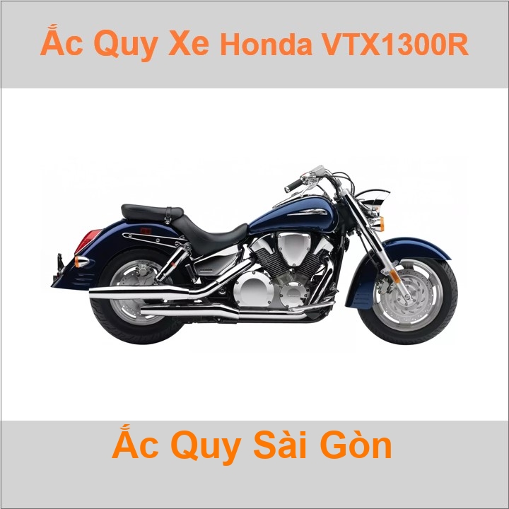 Bình acquy moto cho xe pkl Honda VTX 1300 series 1312cc có công suất tầm 12Ah, 14Ah (10h) với các mã bình ắc quy phổ biến như YTX14-BS