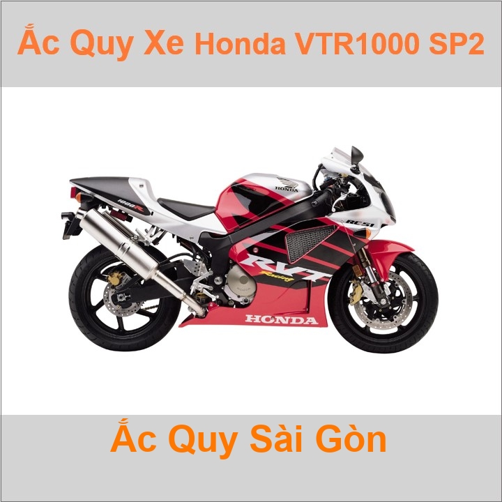 Bình acquy moto cho xe pkl Honda VTR 1000 SP-1 / SP-2 996cc có công suất tầm 11.2Ah (10h) với các mã bình ắc quy phổ biến như TTZ14S, YTZ12S