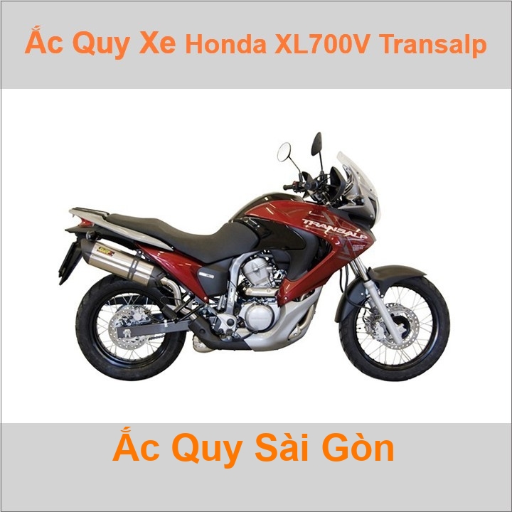 Bình acquy moto cho xe pkl Honda XL 700V Transalp 680cc có công suất tầm 11.2Ah (10h) với các mã bình ắc quy phổ biến như TTZ14S, YTZ12S