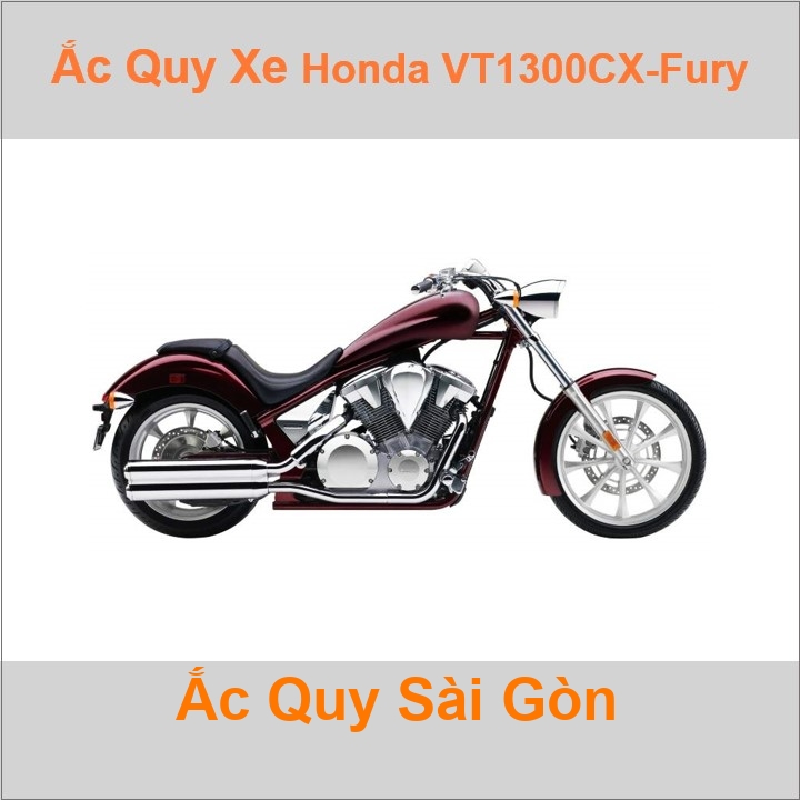 Bình acquy moto cho xe pkl Honda VT 1300CX Fury 1312cc có công suất tầm 11.2Ah (10h) với các mã bình ắc quy phổ biến như TTZ14S, YTZ12S 