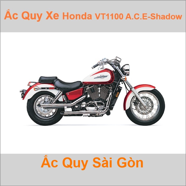 Bình acquy moto cho xe pkl Honda VT 1100 Shadow 1099cc với mã bình ắc quy nước HYB16A-AB (CCA 190A) Có thể thay bằng bình 12V 11.2Ah mã TTZ14S, YTZ12S