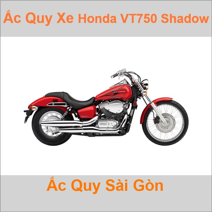 Bình acquy moto cho xe pkl Honda VT 750 Shadow Aero, Spirit, RS 749.5cc / 745cc có công suất tầm 11.2Ah (10h) với các mã bình ắc quy TTZ14S, YTZ12S