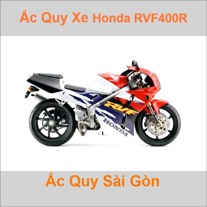 Bình acquy moto cho xe pkl Honda RVF 400R / NC35 399cc có công suất 7ah (10h) mã YTX7A-BS. Có thể nâng cấp bằng bình 12V 8.6Ah mã TTZ10S