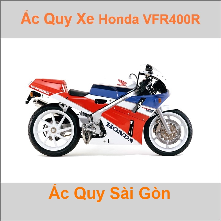 Ắc quy xe mô tô Honda VFR 400 NC21 / VFR 400R NC24 NC30 / VF400F NC13 (1986 - 1993)
