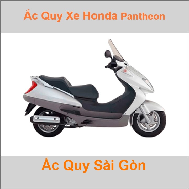 Bình acquy moto cho xe tay ga Honda Pantheon 125 - 150 có công suất tầm 8Ah, 9Ah (10h) với các mã bình ắc quy phổ biến như YTX9-BS Bình ắc quy xe mô tô phân khối lớn scooter Honda Pantheo có kích thước khoảng Dài 15cm * Rộng 8.7cm * Cao 10.5cm chất lượng tốt với giá rẻ, cạnh tranh nhất.