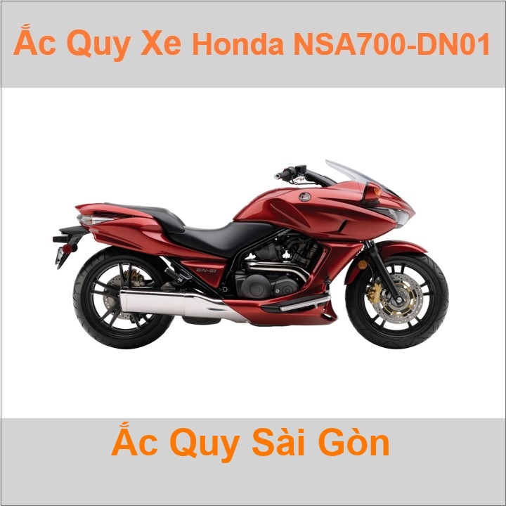 Bình acquy moto cho xe tay ga Honda DN 01 NSA700A 680cc có công suất tầm 11.2Ah (10h) với các mã bình ắc quy phổ biến như TTZ14S, YTZ12S Bình ắc quy xe mô tô phân khối lớn scooter Honda DN01 có kích thước khoảng Dài 15cm * Rộng 8.7cm * Cao 11cm chất lượng tốt nhất với giá rẻ