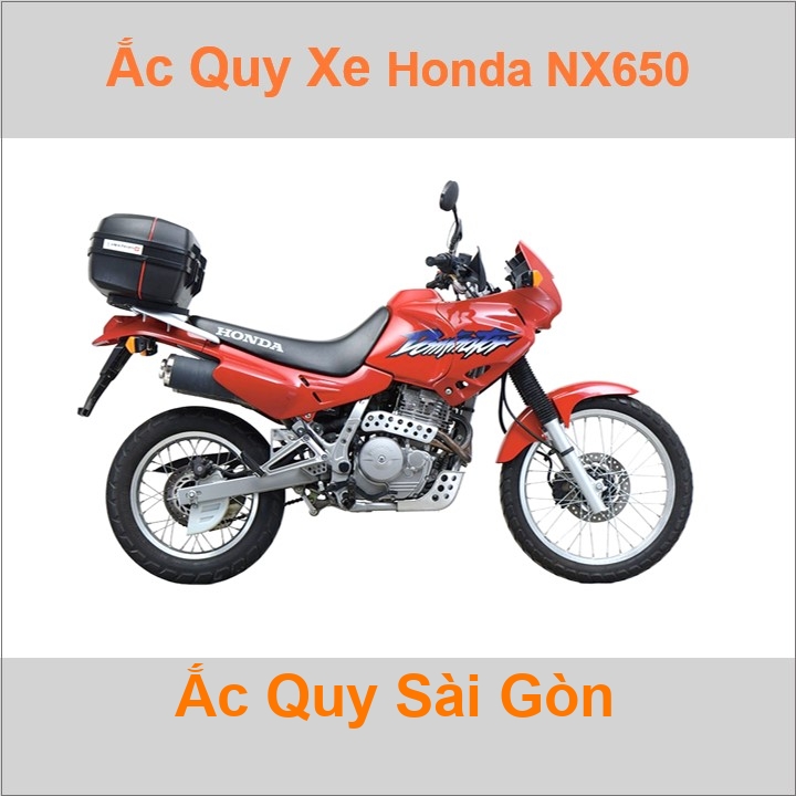 Bình acquy moto cho xe cào cào Honda NX 650 / NX 500 Dominator có công suất tầm 8Ah, 9Ah (10h) với các mã bình ắc quy phổ biến như YTX9-BS