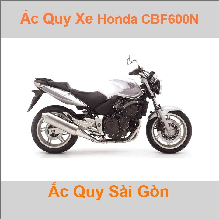 Bình acquy moto cho xe pkl Honda CBF 600N / CBF 600S (2004 - 2006) có công suất tầm 7Ah (10h) với mã bình ắc quy phổ biến như YTX7L-BS