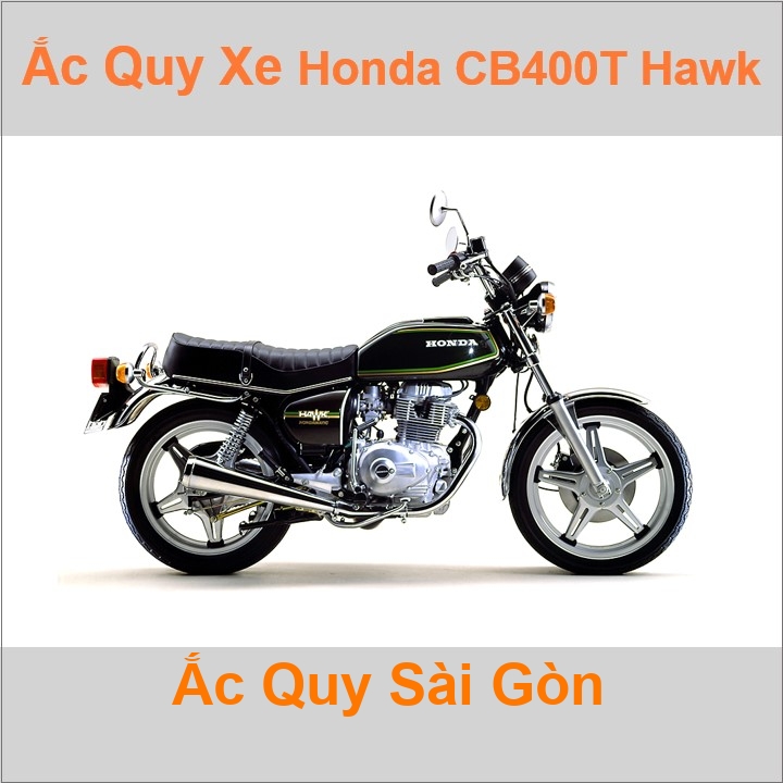 Bình acquy moto cho xe pkl Honda CB 400T Hawk / CB 400N ắc quy nước YB12A-A Có thể thay bình khô 12V 14Ah mã YB14L-BS Bình ắc quy xe mô tô phân khối l