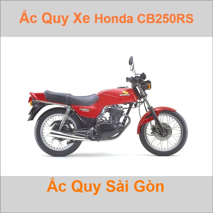 Bình acquy moto cho xe pkl Honda CB250RS (1980-1984) 249cc có công suất tầm 12V 9Ah (10h) với các mã bình ắc quy YB9-BS Bình ắc quy xe mô tô phân khối
