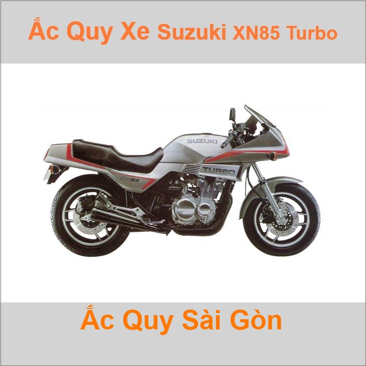 Bình acquy moto cho xe pkl Suzuki XN 85 Turbo (1983-1985) 673cc có công suất tầm 14Ah (10h) với mã bình ắc quy phổ biến như YB14L-BS Bình ắc quy xe mô
