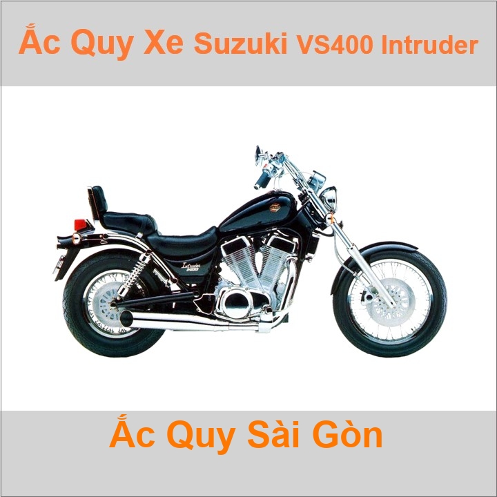 Bình acquy moto cho xe pkl Suzuki VS 400 Intruder có công suất tầm 14Ah (10h) với các mã bình ắc quy phổ biến như YTX16-BS Bình ắc quy xe mô tô phân k