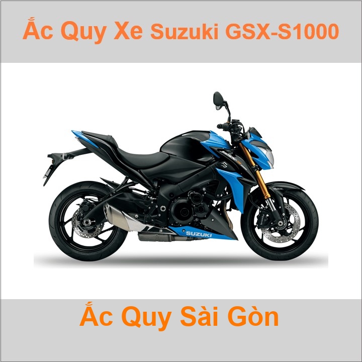 Bình acquy moto cho xe pkl Suzuki GSX-S1000 999cc có công suất tầm 11.2Ah (10h) với các mã bình ắc quy phổ biến như TTZ14S, YTZ12S Bình ắc quy xe mô tô phân khối lớn Suzuki GSXS1000 có kích thước khoảng Dài 15cm * Rộng 8.7cm * Cao 11cm chất lượng tốt nhất với giá rẻ