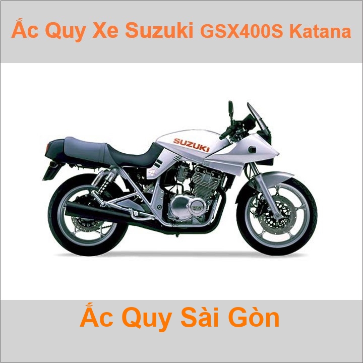 Bình acquy moto cho xe pkl Suzuki GSX-400S Katana (1992-1999) 399cc có công suất tầm 8Ah, 9Ah (10h) với các mã bình ắc quy phổ biến như YTX9-BS Bình ắ
