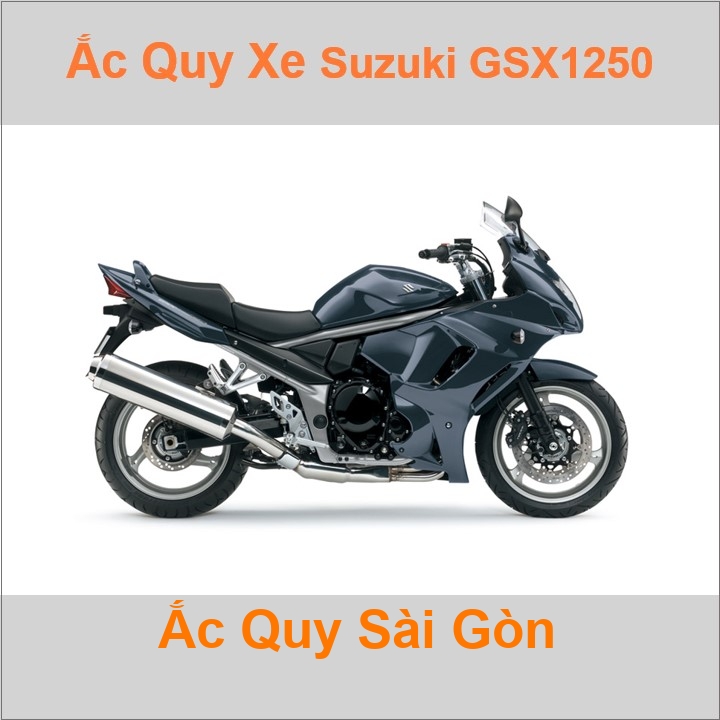 Bình acquy moto cho xe pkl Suzuki GSX-1250F 1255cc có công suất tầm 11.2Ah (10h) với các mã bình ắc quy phổ biến như TTZ14S, YTZ12S Bình ắc quy xe mô tô phân khối lớn Suzuki GSX1250F có kích thước khoảng Dài 15cm * Rộng 8.7cm * Cao 11cm chất lượng tốt nhất với giá rẻ